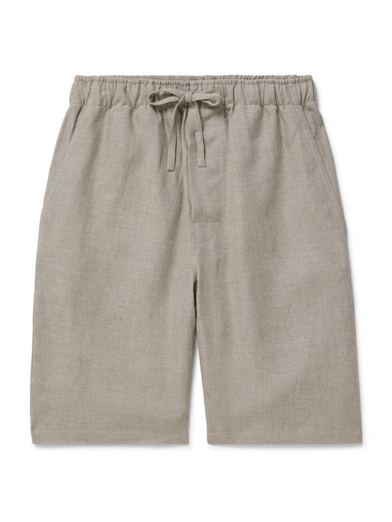 De Petrillo - Slim-Fit Straight-Leg Linen Drawstring Shorts - Men - Neutrals - IT 48 von De Petrillo