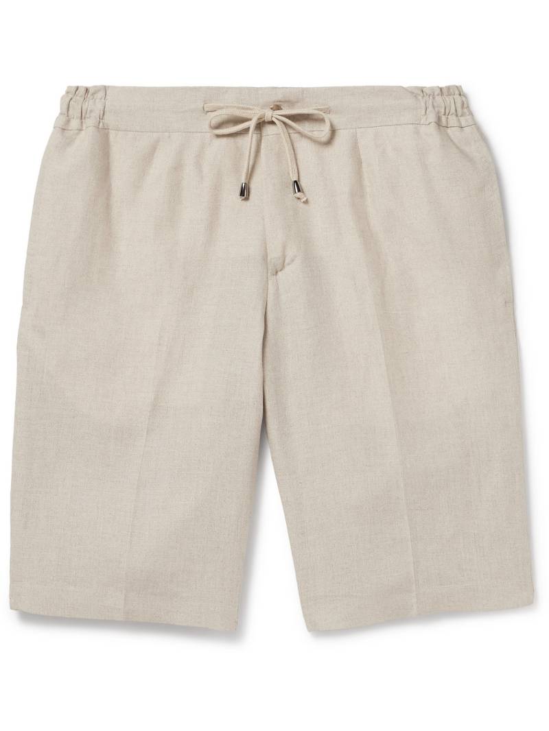 De Petrillo - Tapered Linen Drawstring Shorts - Men - Neutrals - IT 52 von De Petrillo