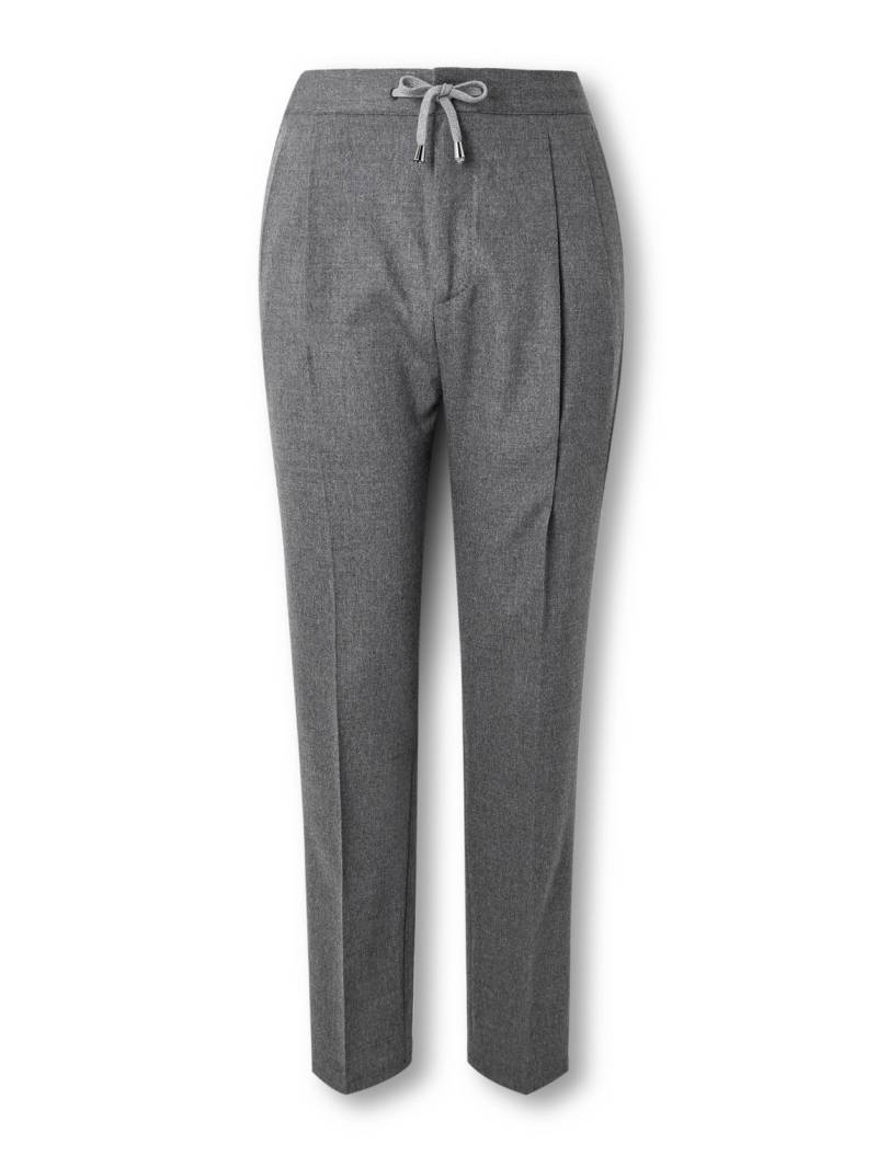 De Petrillo - Tapered Pleated Wool and Cashmere-Blend Flannel Trousers - Men - Gray - IT 46 von De Petrillo