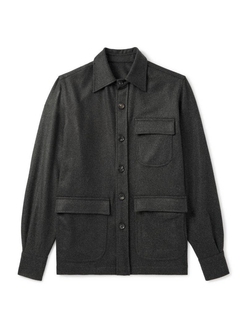 De Petrillo - Wool and Cashmere-Blend Overshirt - Men - Green - IT 48 von De Petrillo