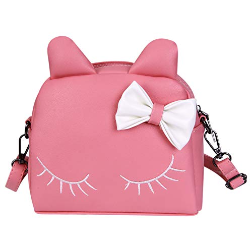 De feuilles Kid's Cartoon Schulter Taschen Schule Rucksäcke für Mädchen Katze Ohr Bowknot Umhängetasche, rose, Einheitsgröße, Umhängetaschen von De feuilles