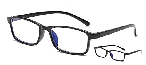 Lesebrille Lesehilfe rechteckig schwarz Damen + Herren eckig +2.00 Dioptrien 2er Set (+ 2.00 Dioptrien, 2 Brillen schwarz (2er Pack)) von DeBrillo