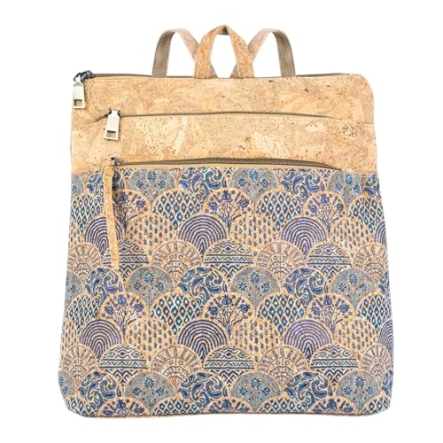 DeCarbonize Damen Rucksack aus Kork Veganleder Nachhaltig Damen Handtasche (Mosaic) von DeCarbonize