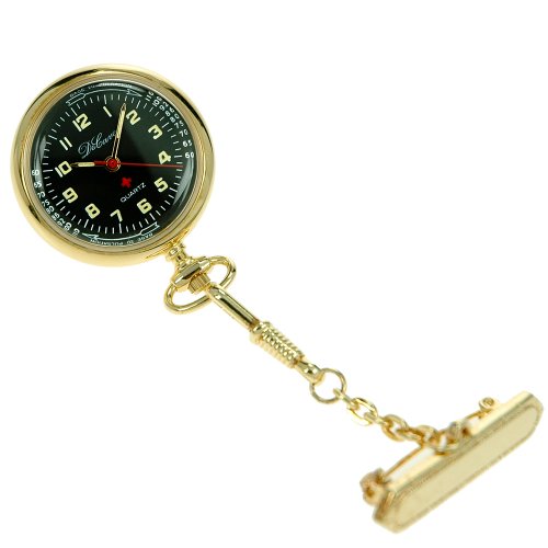 DeCave 004294106 Schwesternuhr mit Brosche und Skala zur Pulsmessung - Gold platiert - 32mm Durchmesser - Ronda 763 DeCave 004294106 Schwesternuhr mit Brosche und Skala zur Pulsmessung - Gold platiert - 32mm Durchmesser - Ronda 763 von DeCave