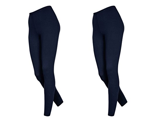 DeDavide 2 Stück Damen 7/8 Leggings, Dunkelblau, M von DeDavide