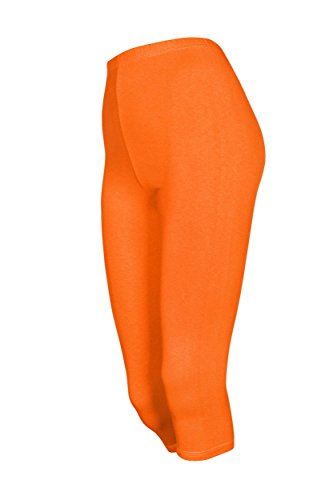 DeDavide 2 Stück Kinder 3/4-Capri-Leggings, Orange, 110 von DeDavide