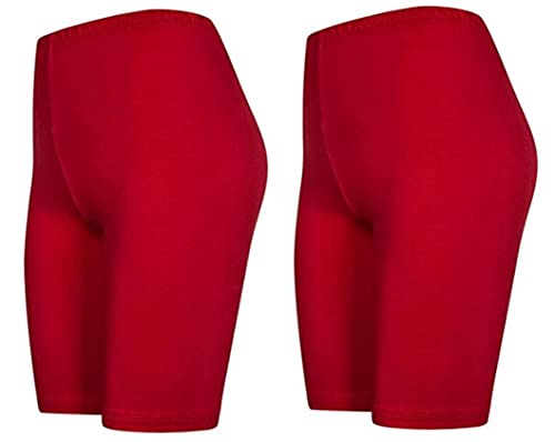 DeDavide 2er Pack Kurze Leggings Hotpants Radlershorts Sportpants Rot S von DeDavide