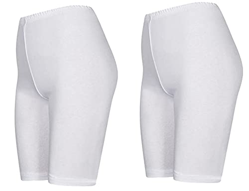 DeDavide 2er Pack Kurze Leggings Hotpants Radlershorts Sportpants Weiß XXL von DeDavide