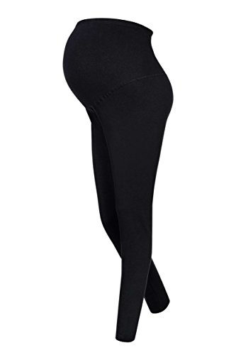 DeDavide 2er Pack Schwangerschaftsleggings Umstandsleggings knöchellang aus Baumwolle S-XXL (Schwarz/Schwarz, XL) von DeDavide