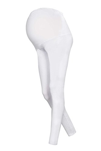 DeDavide Schwangerschaftsleggings Umstandsleggings knöchellang aus Baumwolle (Weiss, M) von DeDavide