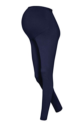 DeDavide Winterleggings mit Fleece warme Leggings für Schwangere Umstandshose Leibhohe 10 Farben (Dunkelblau, M) von DeDavide