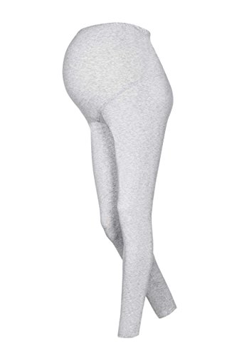 DeDavide Winterleggings mit Fleece warme Leggings für Schwangere Umstandshose Leibhohe 10 Farben (Hellgrau, XXL) von DeDavide