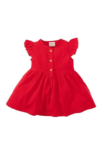 DeFacto Baby Mädchen Kleid - Neugeborenen Kleidung,Rot,9-12 Monate von DeFacto