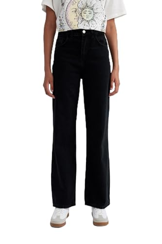 DeFacto Bootcut Jeans Damen Bootcut High Waist Jeans Damen Stretch Schlaghose Wide Leg Jeans Damen Jeans Bootcut Weite Hose Damen Flared Jeans Hose Damen Jeanshose Stretch 9'S Wide Leg von DeFacto
