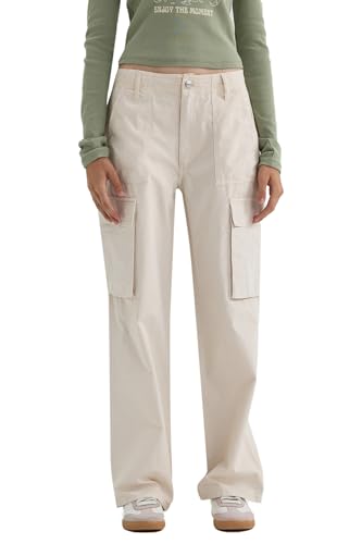DeFacto Bootcut Jeans Damen Bootcut High Waist Jeans Damen Stretch Schlaghose Wide Leg Jeans Damen Jeans Bootcut Weite Hose Damen Flared Jeans Hose Damen Jeanshose Stretch Straight Fit Cargo von DeFacto