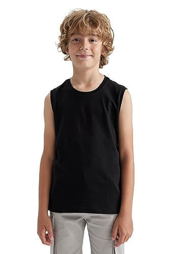 DeFacto Boy's B0669A8 T-Shirt, Black, 9-10 Jahre von DeFacto