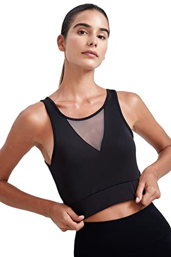 DeFacto Bralette Spitze für Damen - Damen BH Weich und Atmungsaktiv Bra Black,L von DeFacto