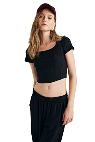 DeFacto Damen A0387ax T-Shirt, Schwarz, L EU von DeFacto