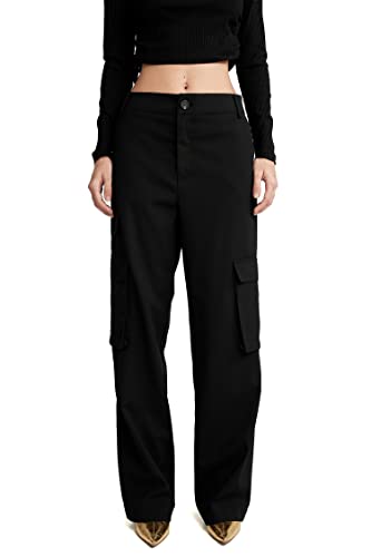 DeFacto Damen A1572AX Casual Pants, Black, 34 von DeFacto