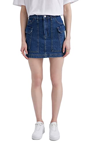 DeFacto Damen A2775AX Skirt, MID Blue, 44 von DeFacto