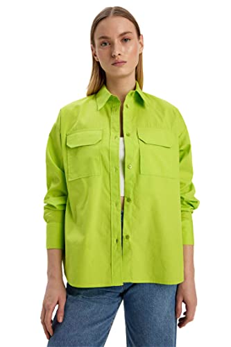 DeFacto Damen A3153AX Shirt, Bright Green, L von DeFacto