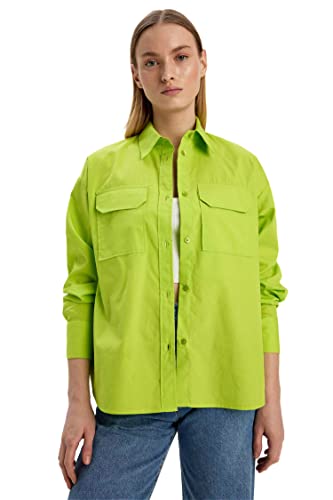 DeFacto Damen A3153AX Shirt, Bright Green, S von DeFacto