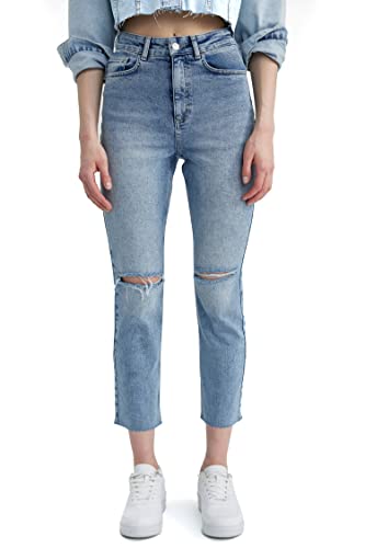 DeFacto Damen A3190ax Jeans, Blau, 42 EU von DeFacto