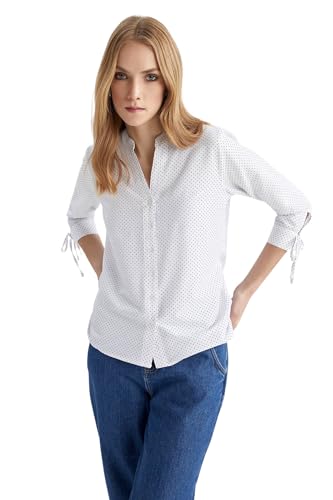 DeFacto Damen I5280AZ Shirt, Off White, S von DeFacto