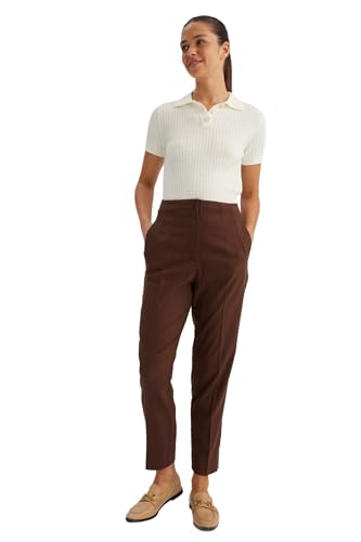 DeFacto Damen Lose Gerade Geschnitten Palazzo Hose Hohe Taille Hose mit Taschen Regular Fit von DeFacto