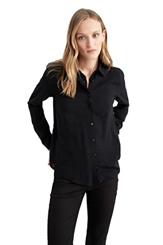 DeFacto Damen M9480AZ Shirt, Black, 4XL von DeFacto