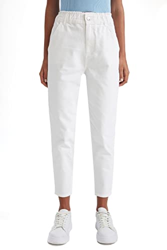 DeFacto Damen S2790AZ Casual Pants, White, 38 von DeFacto