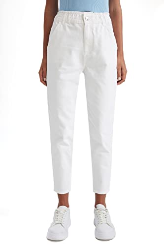 DeFacto Damen S2790AZ Casual Pants, White, 44 von DeFacto