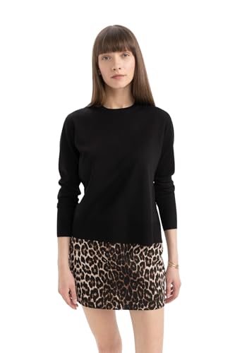 DeFacto Damen StrickmodeStilvolle Strickpullover Blusen Tuniken für DamenAuswahl an Pullover Freinstricpullover Strickjacken und Pulli (Black,L) von DeFacto