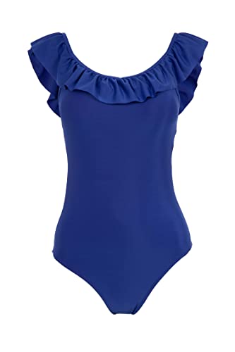 DeFacto Damen T3655AZ One Piece Swimsuit, Sax, M von DeFacto