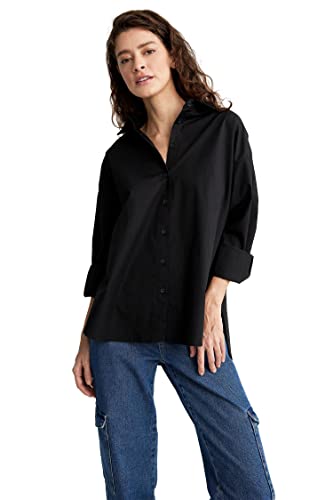 DeFacto Damen T8735AZ Tunic Shirt, Black, XS von DeFacto