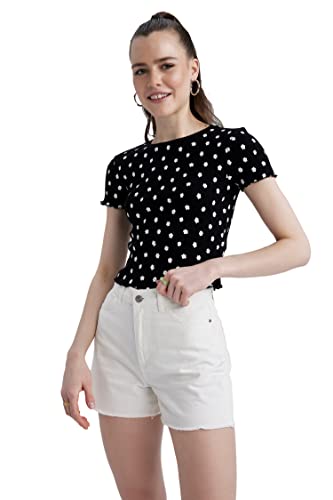 DeFacto Damen U4715AZ T-Shirt, Black, XXL DeFacto Damen U4715AZ T-Shirt, Black, XXL von DeFacto