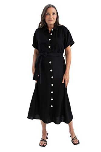 DeFacto Damen U6943AZ Dress, Black, 42 von DeFacto