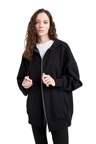 DeFacto Damen V7995AZ Cardigan Sweater, Black, S von DeFacto