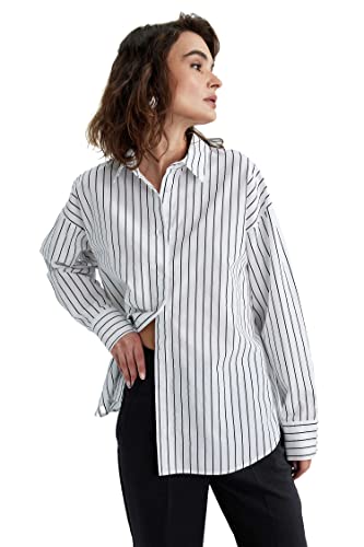 DeFacto Damen W7702AZ Tunic Shirt, White, XL von DeFacto