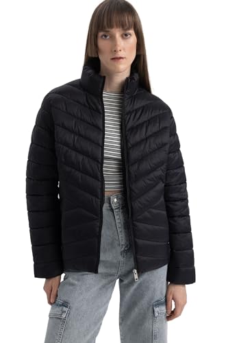 DeFacto Damen Winterjacke Jacke Mantel - Stilvolle Damenbekleidung für die kalte Jahreszeit - Eleganter Wintermantel für Damen in langer Ausführung Regular Fit W/O Hoodie von DeFacto