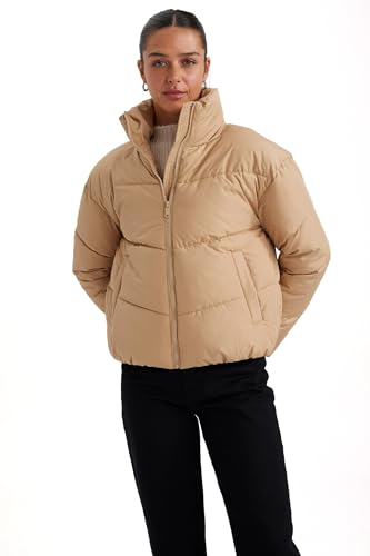DeFacto Damen Winterjacke Jacke Mantel - Stilvolle Damenbekleidung für die kalte Jahreszeit - Eleganter Wintermantel für Damen in langer Ausführung Relax Fit W/O Hoodie von DeFacto