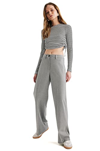 DeFacto Damen X4236az Casual Pants, Lt.Grey Melange, 34 EU von DeFacto