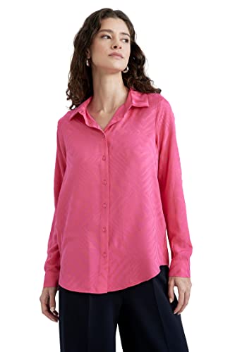 DeFacto Damen Y4662AZ Tunic Shirt, Fuchsia, S von DeFacto