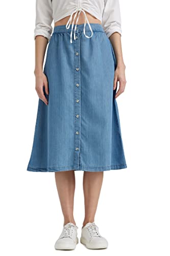 DeFacto Damen Z1722AZ Skirt, MID Blue, 36 von DeFacto