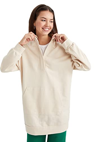 DeFacto Damen Z2088az Tunic Shirt, Beige, XS EU von DeFacto