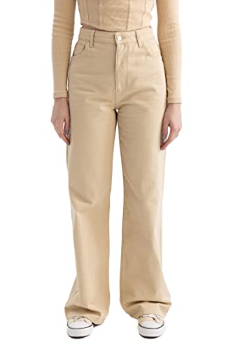 DeFacto Damen Z4004AZ Casual Pants, BEIGE, 36 von DeFacto