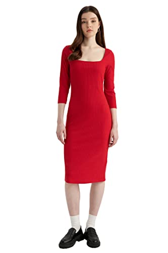 DeFacto Damen Z5267AZ Dress, RED, XS von DeFacto