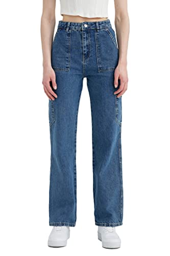 DeFacto Damen Z6560AZ Jeans, MID Blue, 34 von DeFacto