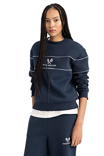 DeFacto Damen Z6698az Sweatshirt, Navy, XS EU von DeFacto