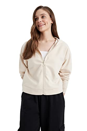 DeFacto Damen Z7069AZ Cardigan Sweater, LT.BEIGE, M von DeFacto